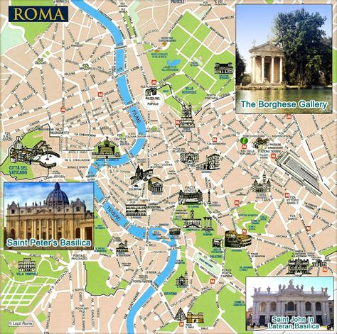 Large detailed tourist map of Rome city. Rome city large detailed ...