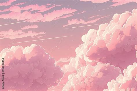 Pink aesthetic wallpaper with cloud. Generative AI. ilustración de ...