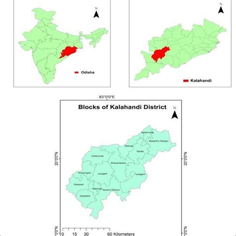 Block-level map of Kalahandi district of Odisha, India | Download ...