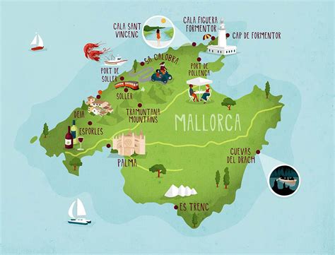 mallorca map illustration kerryhyndman.com | Illustrated map, Mallorca ...