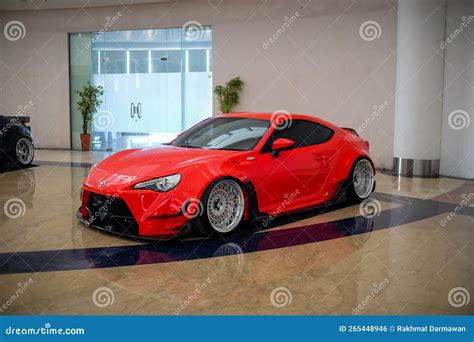 Modified Red Toyota 86 or GT86 with Wide Bodykit in Car Modification ...