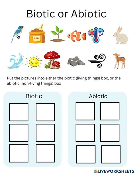 Abiotic Biotic Sort worksheet | Live Worksheets - Worksheets Library