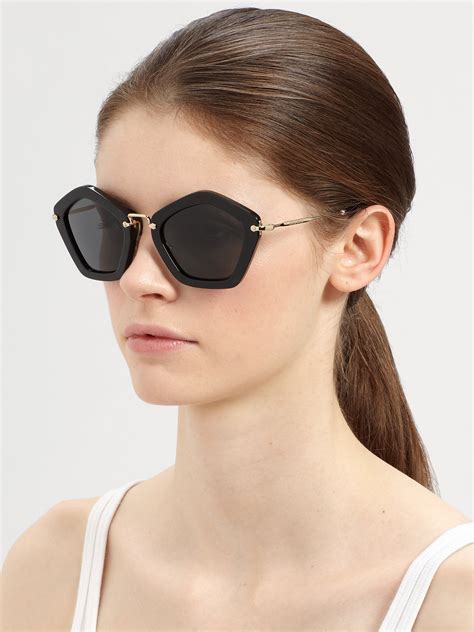 Lyst - Miu Miu Extreme Star Sunglasses in Black