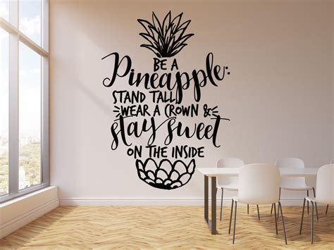 Vinyl Wall Decal Pineapple Funny Quote Inspiring Words Home Decor Stic ...