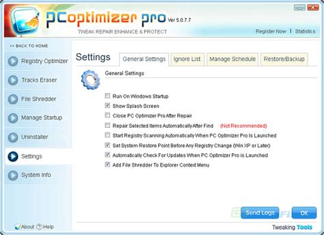 PC Optimizer Pro screenshot and download at SnapFiles.com