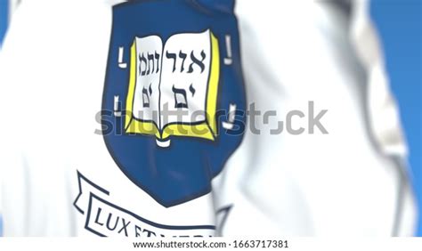 Flying Flag Yale University Emblem Closeup Stock Illustration ...