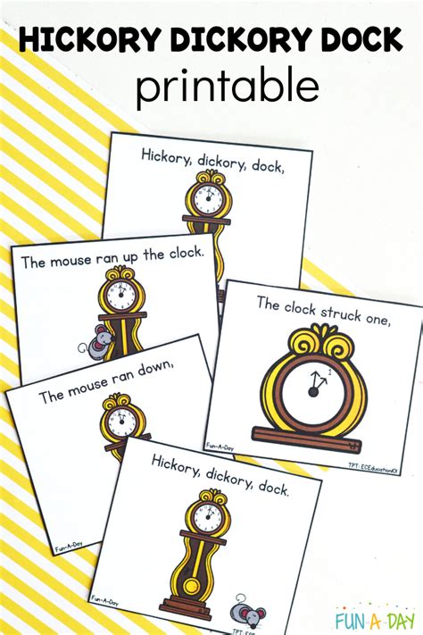 Free Hickory Dickory Dock Printable Sequencing Cards - Fun-A-Day!