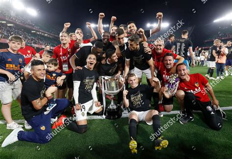 Valencia Players Celebrate Trophy After Winning Editorial Stock Photo ...