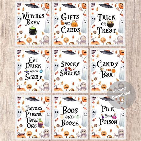 Halloween Party Sign Bundle Set of 9 Halloween Party Signs Birthday ...