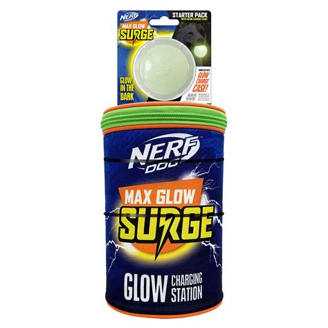 Nerf Max Glow Surge Glow In The Dark Ball & Glow Charging Station ...