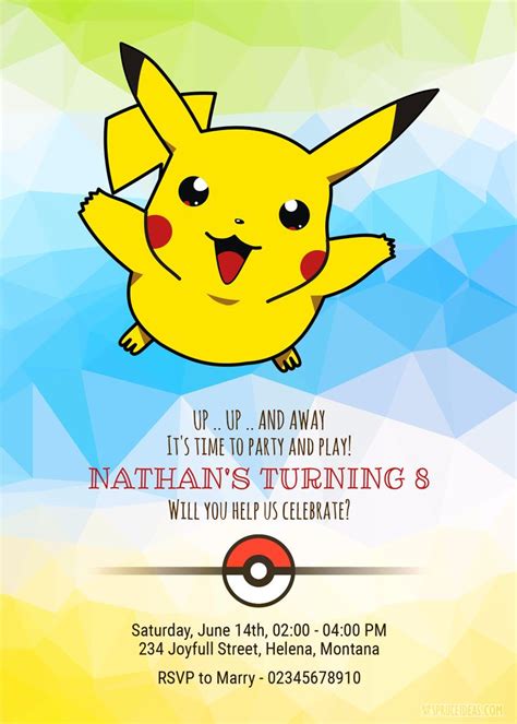 a pokemon birthday party with a pikachu character on it's back and ...