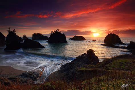 B101 Sunset Secret Beach, Southern Oregon Coast | Randall J Hodges ...