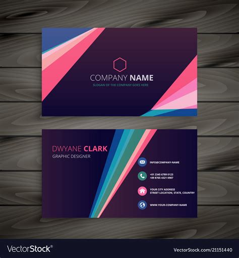 Creative business card design with abstract Vector Image