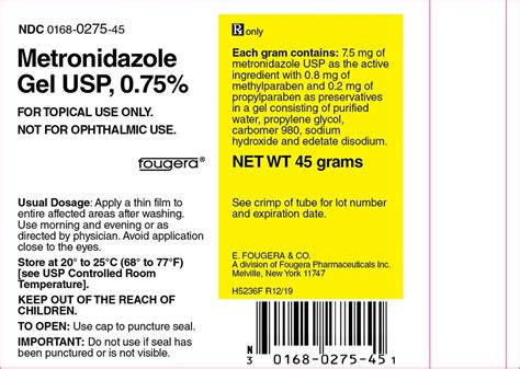 Metronidazole Gel - FDA prescribing information, side effects and uses