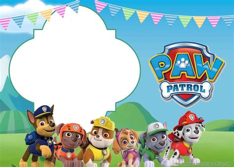 Free Paw Patrol Invitation Template