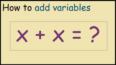 What is x plus x in algebra? Conceptual Understanding - YouTube