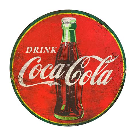 Buy Drink Coca Cola 40 Inches by 40 Inches Round Oversized Red Metal ...