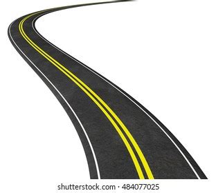 Curved Road 3d Illustration Isolated On Stock Illustration 484077025 ...