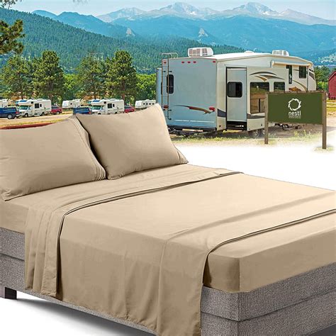 Nestl RV/Short Queen Bed Sheets Set Bedding Sheets Set for Campers, 4 ...