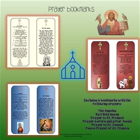 Catholic Prayer Bookmarks 2 by Ginger Nuts About Teaching | TpT