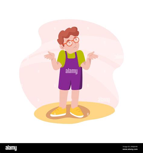 Doubt isolated cartoon vector illustration. Confused little boy having ...