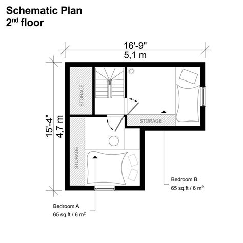 loft-two-bedroom-house-floor-plan Mini House Plans, House Plan With ...