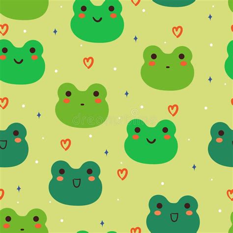 Seamless Pattern Cartoon Frog. Cute Wallpaper for Kids, Gift Wrap Paper ...