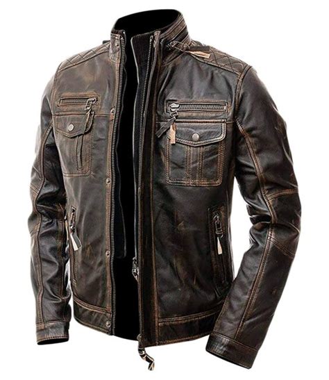 Cafe Racer Distressed Brown Leather Motorcycle Jacket | XtremeJackets