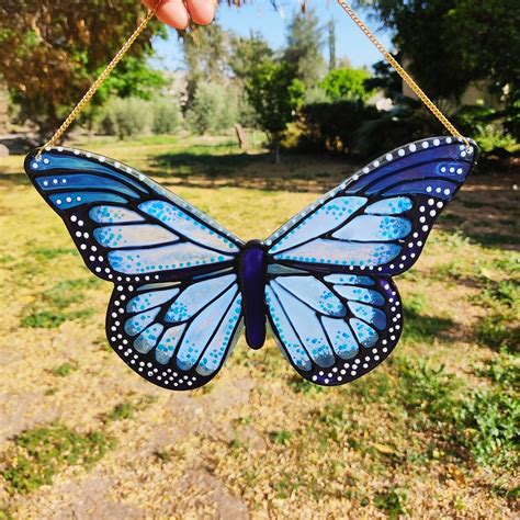 BLUE Butterfly Suncatcher for Window or Wall Hanging - Etsy