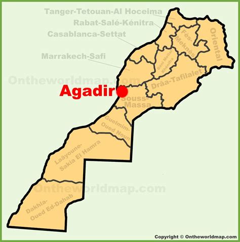 Agadir location on the Morocco map - Ontheworldmap.com