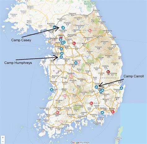 Camp Casey South Korea Map - map of interstate