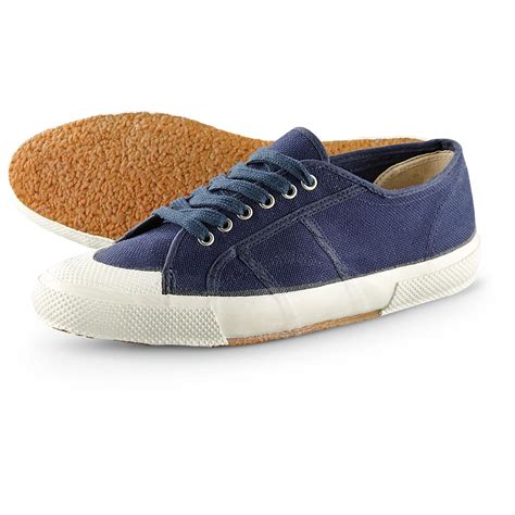 Men's Italian Navy Surplus Canvas Deck Shoes, New - 229923, Casual ...