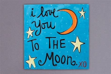 I Love You to the Moon Art Canvas | Etsy | Canvas painting, Moon ...