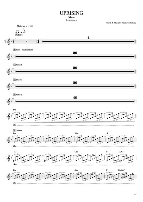 Uprising Tab by Muse (Guitar Pro) - Full Score | mySongBook