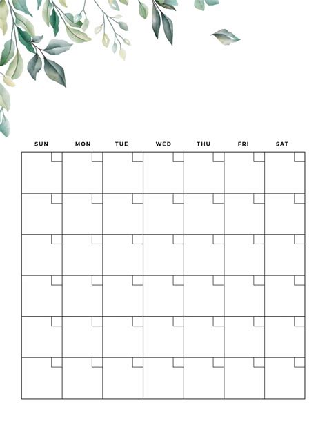 Blank Monthly Calendar SVG