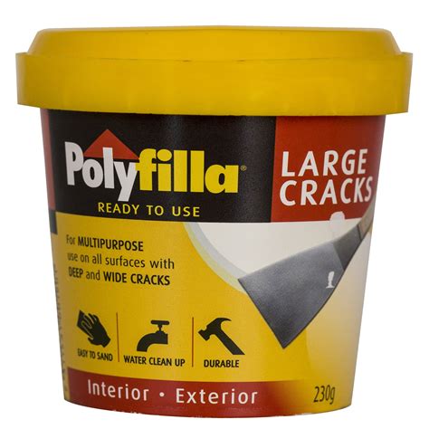 Polyfilla Large Cracks Filler Interior Exterior Water Clean Up x 230g