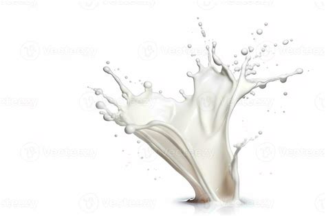 White milk splash isolated on white background.Generative Ai. 29553195 ...