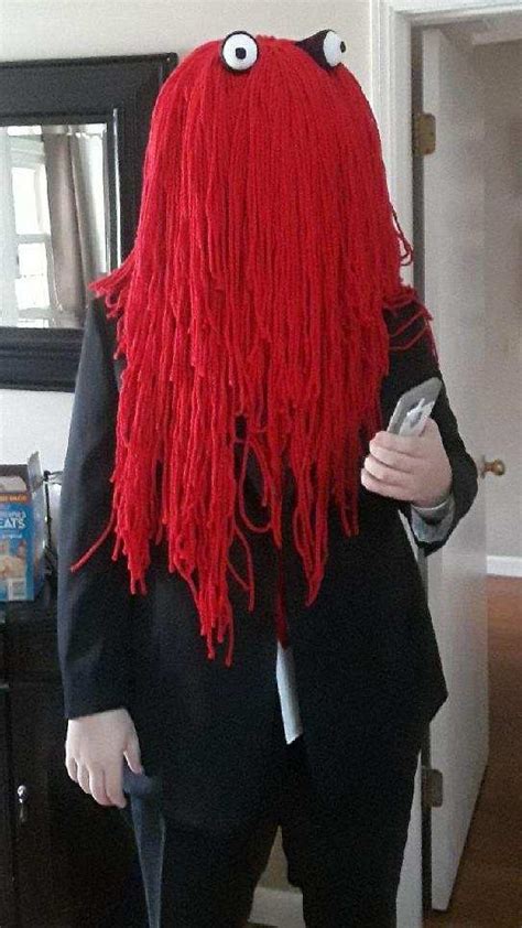 My Red Guy costume for (last) Halloween. I made the red gloves too, but ...