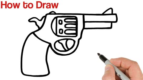 easy drawing of a gun - lineartdrawingstattoo