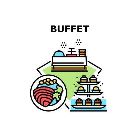 Buffet Food Vector Concept Color Illustration 9947087 Vector Art at ...