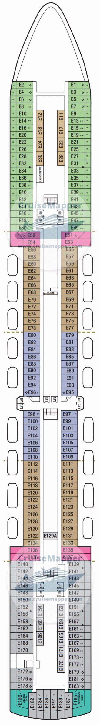 Arcadia deck 4 plan | CruiseMapper