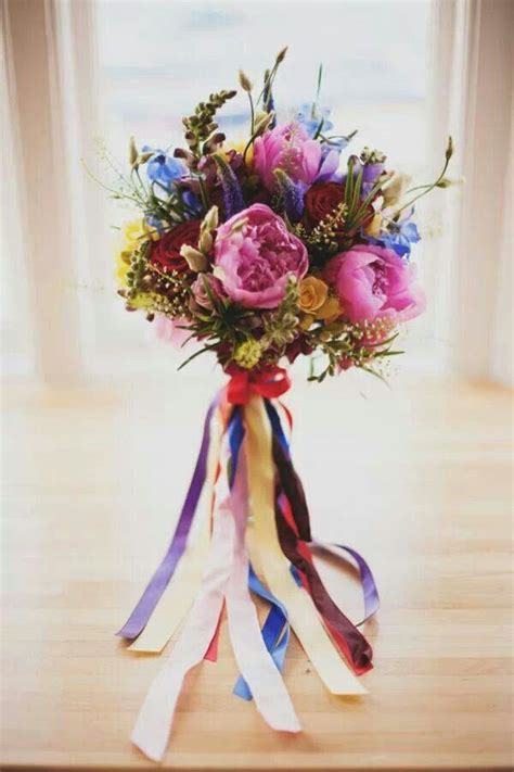 Ribbons tied to bouquet | Wedding bouquet ribbon, Ribbon bouquet ...