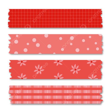 Red Washi Tape Collection, Washi Tape, Hand Drawn Washi Tape, Washi ...