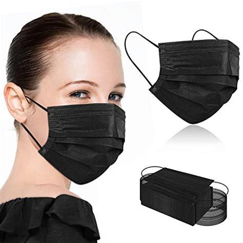 100Pcs Black Disposable Face Masks,Black Face Masks Disposable ...