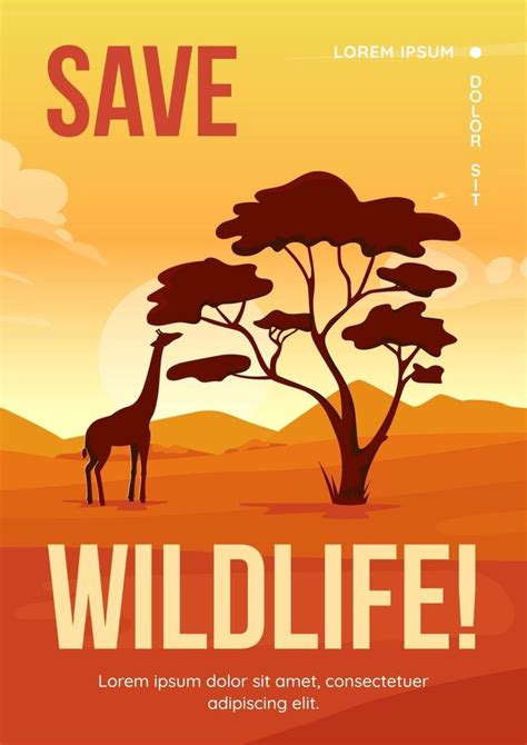 Save wildlife poster flat vector template 3047816 Vector Art at Vecteezy