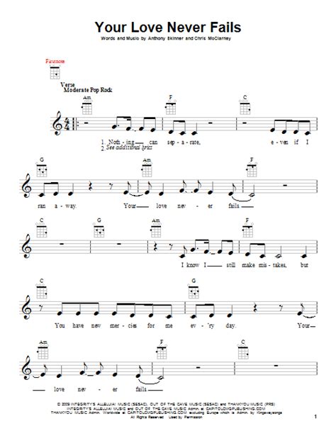 Your Love Never Fails Sheet Music | Chris McClarney | Ukulele