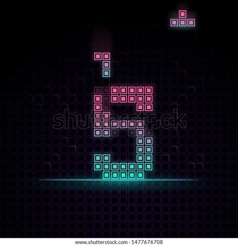 Number 5 Pixel Art 8bit Game: vector de stock (libre de regalías ...