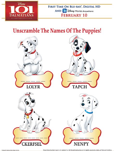 101 Dalmatians Characters Names