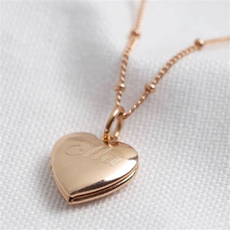 Personalised Engraved Heart Locket Necklace By Lisa Angel