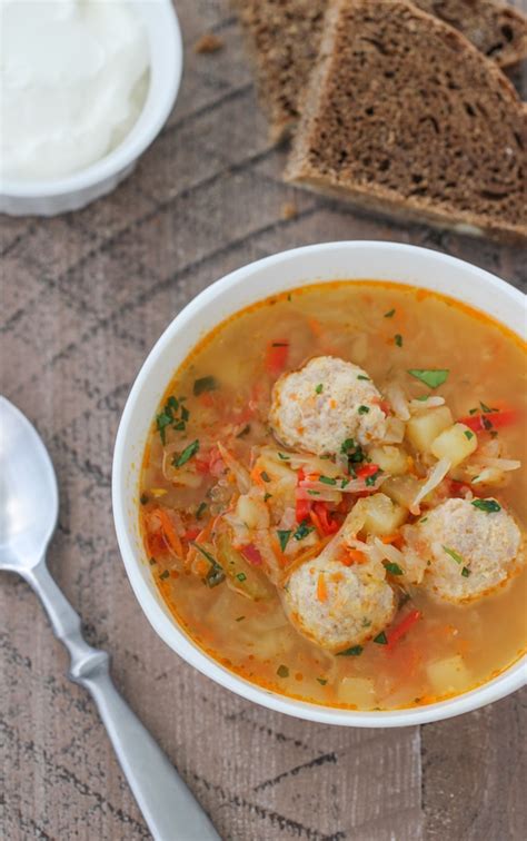 Shchi (Russian Cabbage Soup) With Meatballs - Olga's Flavor Factory